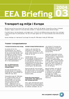 EEA Briefing 3/2004 - Transport og miljø i Europa